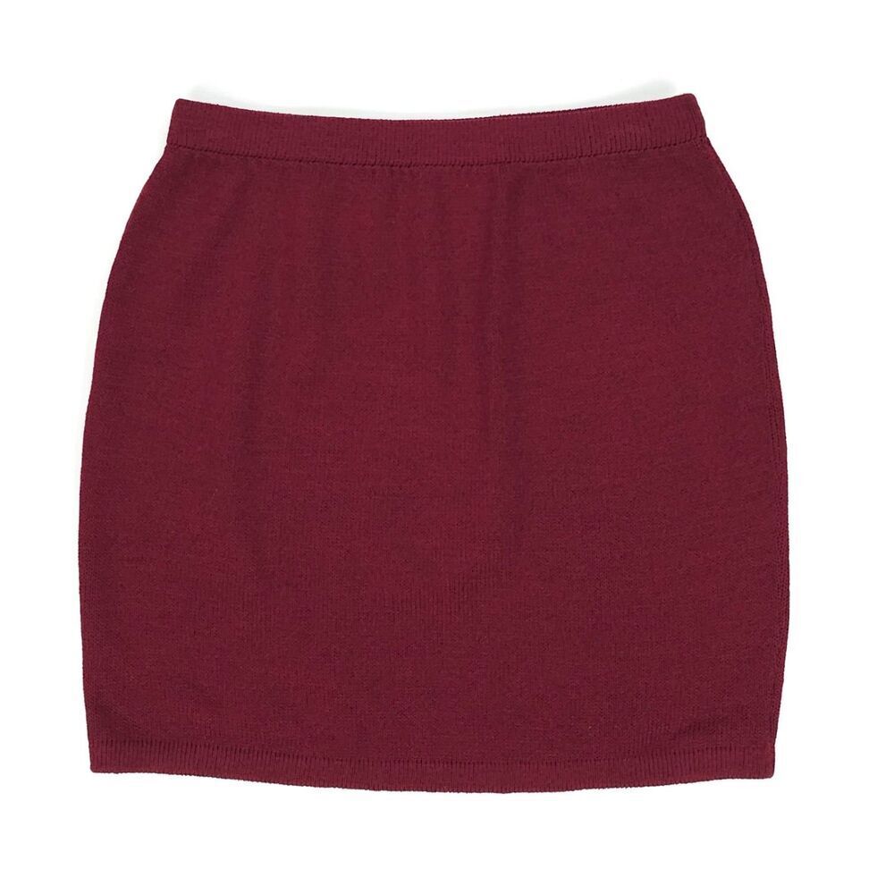 NEW St John Santana Knit Wool Skirt Minimal Modest Quiet Luxury Old Money Preppy